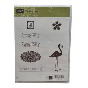 Stampin' Up! Flamingo Lingo Rubber/Cling Stamp Set NEW
